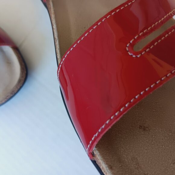Mephisto Women's Afido Red Patent Leather Slip on Sandals Size 37 - Picture 11 of 16